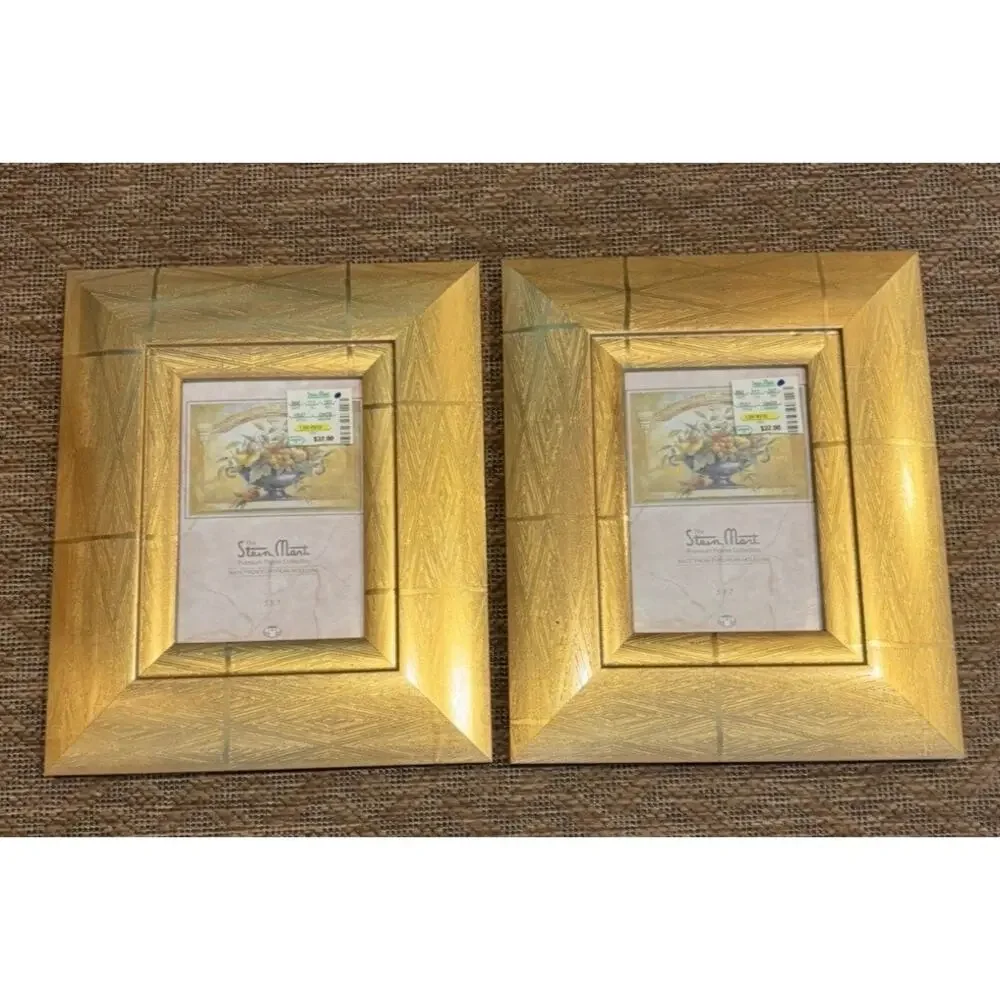 Premium Gold Textured Finish Frame Collections Lot Bundle 2 New NWT 5 x 7 $65